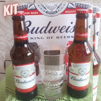 Budweiser KIT 330ML 2 UN + 1 COPO BUD VIDRO 350ML