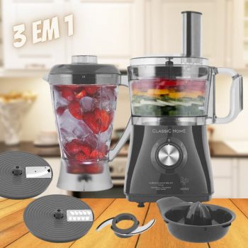 Multiprocessador 3 em 1 800W Mix Art Citrus Titanium - Classic Home