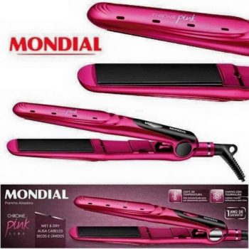 Prancha Alisadora Mondial, Chrome Pink, Bivolt - P-19