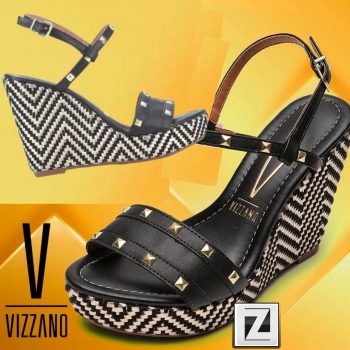 Sandália Anabela Vizzano Tramada Com Spikes Feminina