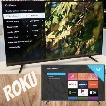 Smart TV AOC Roku LED 43'' 43S5195/78 com Wi-Fi Full HD 3 HDMI 1 USB com Controle Remoto com atalhos Roku Mobile Miracast