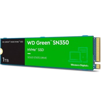 SSD WD Green SN350 1T, M.2 2280, PCIe, NVMe, Leitura: 3200MB/s, Gravação: 900MB/s, Verde - WDS100T3G0C
