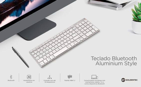 Teclado sem Fio Bluetooth Style compatível com macOS, Android, Windows e iOS | Goldentec