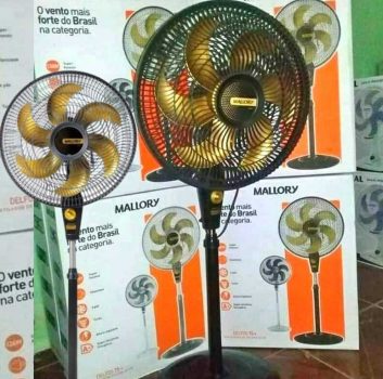 Ventilador de Coluna 40cm Mallory Delfos TS+ Preto/Dourado - 127v