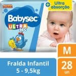 Fralda Babysec Ultrasec Galinha Pintadinha, M, 28 unidades