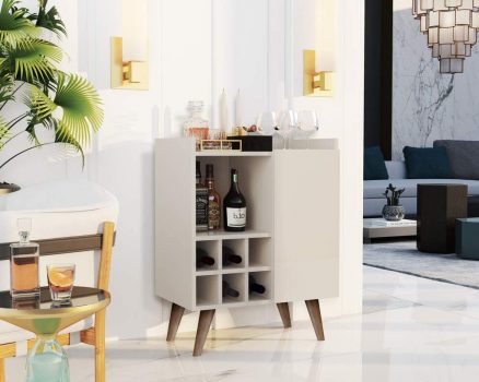 Aparador com Adega Moon - Off White - Mania de Móveis