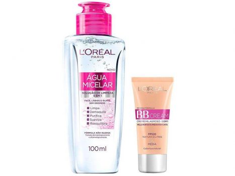 BB Cream Loreal Paris Médio FPS 20 - 30ml + Água Micelar Loreal Paris 100ml