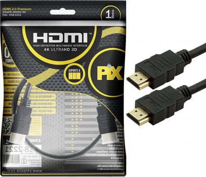 Cabo Hdmi 2.0 4K Hdr 19P 1M Pix Gold, Preto