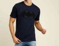 Camiseta Masculina Batman Manga Curta Liga da Justiça