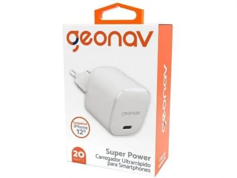 Carregador de Parede Carga Rápida Entrada USB-C - Geonav Super Power Original