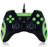 Controle Gamer Multilaser JS091 PS3/PC com Fio - Preto/Verde