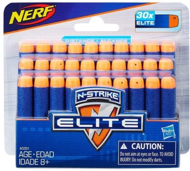 Dardos Elite, Nerf, A0351, Azul, Pack 30