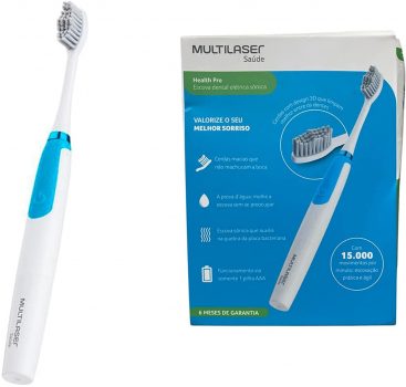 Escova Dental Multilaser Elétrica Vibratória Health Pro Branca - HC102, Multilaser, HC102, Branco