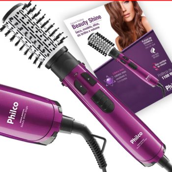 Escova Rotativa, Beauty Shine Single Pec03R, 1000W, Rosa, 110V, Philco