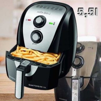 Fritadeira Sem Óleo - Air Fryer Mondial AF-55i Grand Family Inox 5,5L Preta com Timer 127v