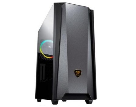 Gabinete Gamer Cougar MX660 Iron RGB, Mid Tower, Vidro Temperado, Black, ATX, Sem Fonte, Com 1 Fan, 385BMS0-0006