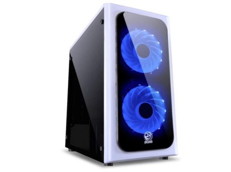 Gabinete Venus Mid-Tower Branco 2 Fans LED Azul Lateral em Acrílico VENBCAZ2FCA - PCYes