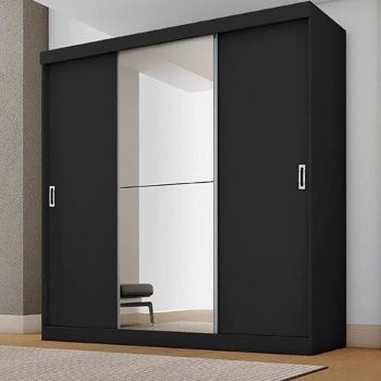 Guarda-Roupa Fama Flórida Plus com 3 Portas de Correr, 4 Gavetas e Espelho