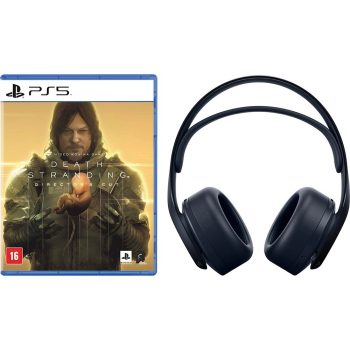Headset Sem Fio Pulse 3D Midnight Black + Game Death Stranding: Versao do Diretor - PS5