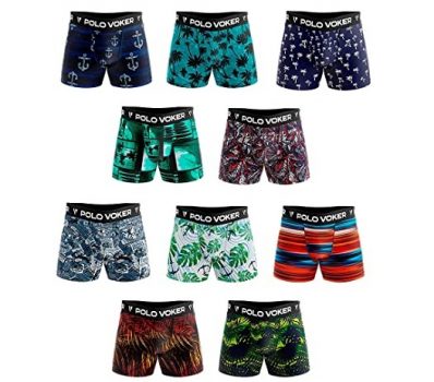 Kit 10 Cuecas Boxer Adulto Microfibra Laycra - Polo Voker