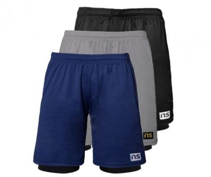 Kit 3 Shorts Bermuda Dry Fit Academia Fitness Duplo 2 Em 1