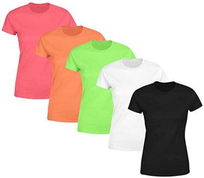 Kit 5 Blusas Feminina Tshirt Camiseta Baby Look Gola Redonda Básica Premium