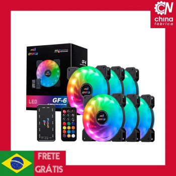 Kit 6 Fans ARGB GF-6 + Controladora