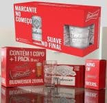 Kit Cerveja Budweiser 269ml Lata Pack C/8 + 1 Copo