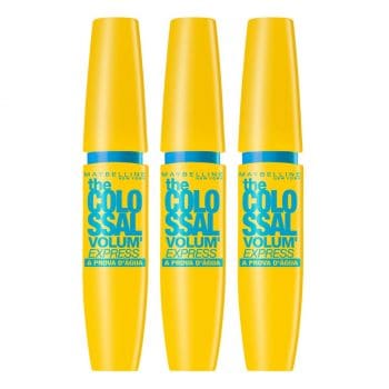 Kit Maybelline 3 Máscaras de Cílios The Colossal À Prova D'Água - Preto