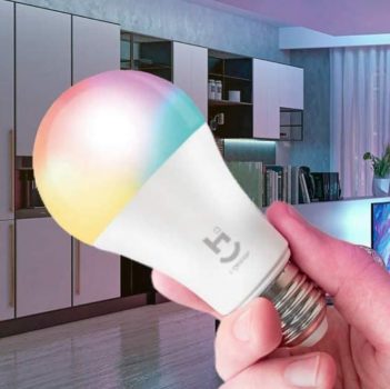 Lâmpada LED Inteligente RGB+W 2700-6500K soquete E27 Wi-Fi + Bluetooth - HI GEONAV