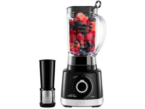Liquidificador Britânia Fortis Turbo BLQ1300P - Preto com Filtro 12 Velocidades + Pulsar 1200W