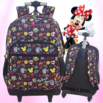 Mochila Xeryus Com Rodas Alças Minnie College Estampado