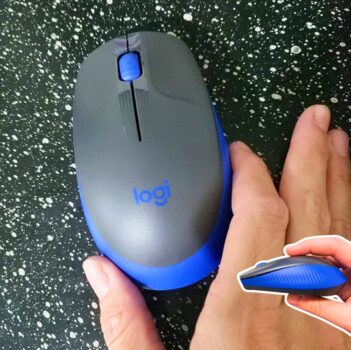 Mouse sem fio Logitech M190 com Design Ambidestro de Tamanho Padrão, Conexão USB e Pilha Inclusa - Azul