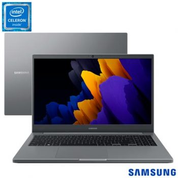 Notebook Samsung Intel Celeron 6305, 4GB, 256GB SSD, Tela de 15,6", Cinza Chumbo - NP550XDA-KO3BR