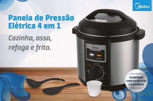 Panela de Pressão Elétrica Midea 6 Litros Inox