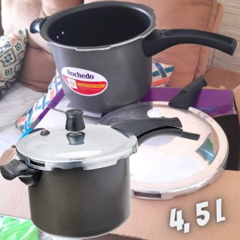 Panela de Pressão Rochedo Rochedo Turbo Top Cinza texturizado