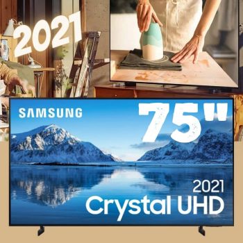 Samsung Smart TV Crystal UHD 4K 75”, Tela sem Limites, Visual Livre de Cabos, Alexa e Wi-Fi - 75AU8000