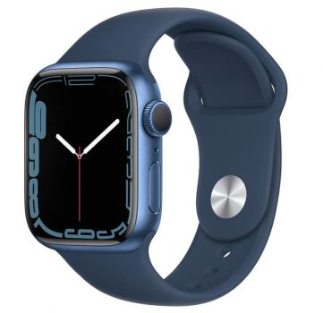 Apple Relógio série 7 GPS, caixa de alumínio azul de 41 mm com pulseira esportiva Abyss Blue – Regular