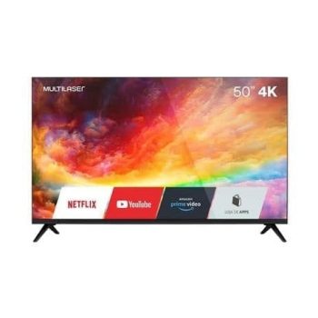 Tela 50 Pol. 4k Com Função Smart e Wi-Fi Integrado Entradas HDMI + USB + RJ45 + AV Multilaser- TL032