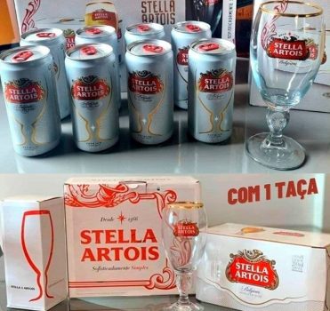 Kit Cerveja Stella 269ml C/8 Latas + 1 Cálice 250ml