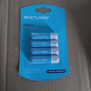 Pilhas Recarregáveis AA Multilaser 2500Mah Com 4 Unidades - CB052, Multicor