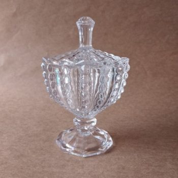 Potiche C/pé De Cristal Bolhas 9, 5x14, 5cm Lyor Transparente Único