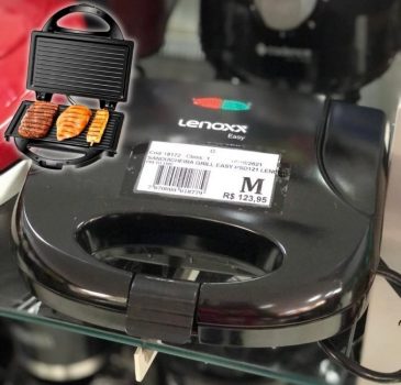 Sanduicheira/Grill Lenoxx Easy PSD121 Preta - 750W Antiaderente