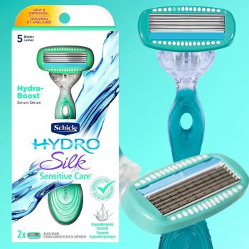 Schick Hydro Silk Lâmina de barbear sensível para mulheres com 2 refis de lâminas de barbear hidratantes