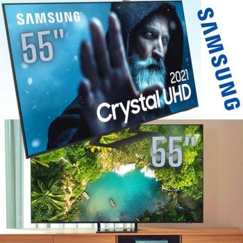 Smart TV Samsung Crystal UHD 4K 55AU9000 Design Slim Som em Movimento Virtual Visual Sem Cabos 55"