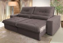 Sofá Retrátil/Reclinável Sevilha 3,00m Suede Veludo Tabaco c/ Molas Ensacadas - King House