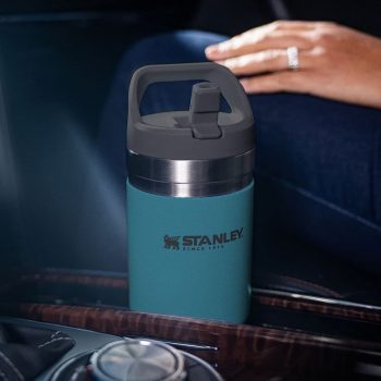 Stanley Copo de aço inoxidável IceFlow com palha, garrafa de água isolada a vácuo para casa, escritório ou carro, copo reutilizável com canudo à prova de vazamento Flip Lagoon, 590 g