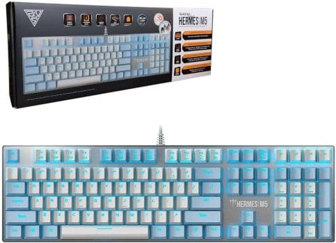 Teclado Mecânico Gamdias Hermes M5 Single Color LED Ice Blue Switch Azul ANSI HERMES M5 WB (US/BLUE)