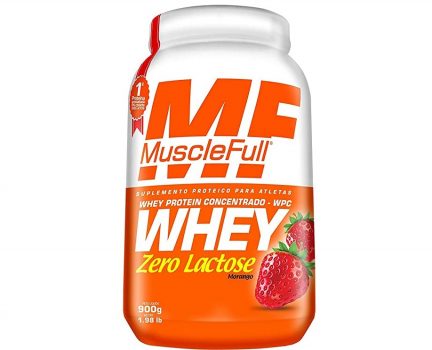 Whey Zero Lactose Wpc (900G) - Sabor Morango, Muscle Full