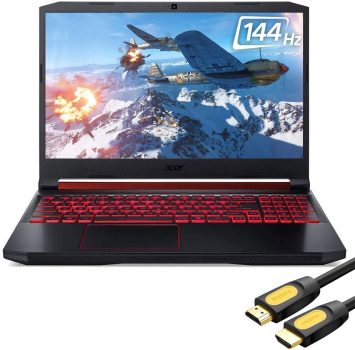 Acer Nitro 5 Gaming Laptop, 144Hz 15,6" FHD IPS, RTX 2060, Core i7-9750H 6-Core até 4,50GHz, 16GB de RAM, 512GB SSD, Killer Ethernet, Backlit KB, USB-C, AN515, Myrtix HDMI 2.0 Cable, Win 10